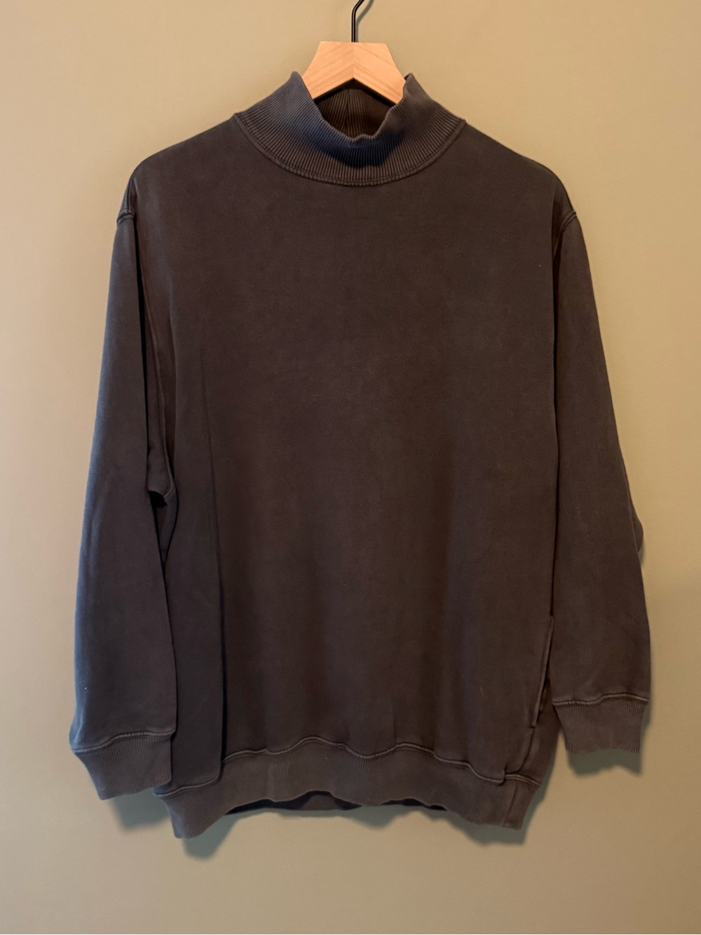 aerie Charcoal Mock Neck Oversized Sweatshirt | M